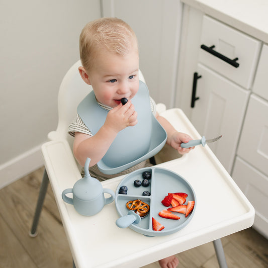 silicone fork and spoon set for babies and divided silicone suction baby plate with lid