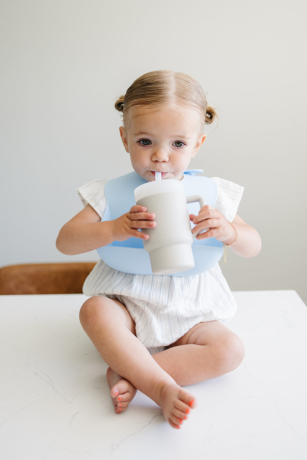 soft silicone tumbler for babies in neutral color