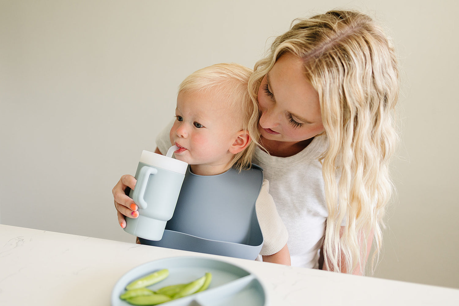 soft silicone tumbler for babies in neutral color