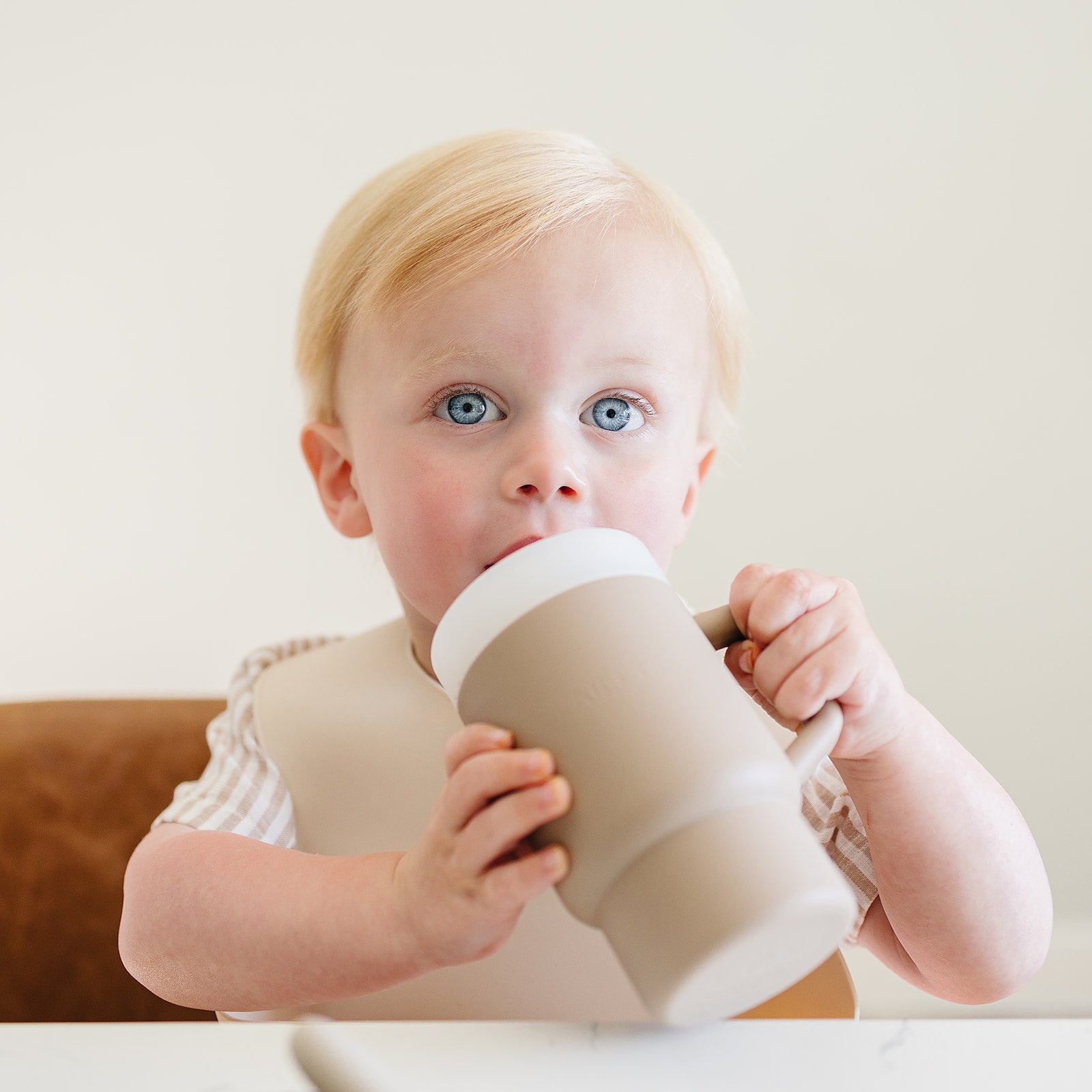 soft silicone tumbler for babies in neutral color