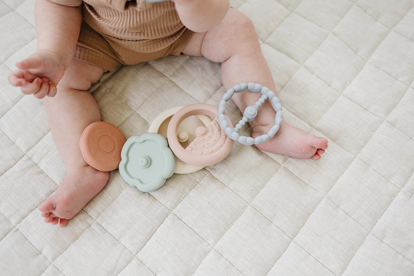 soft silicone stacking rings with moon and cloud topper