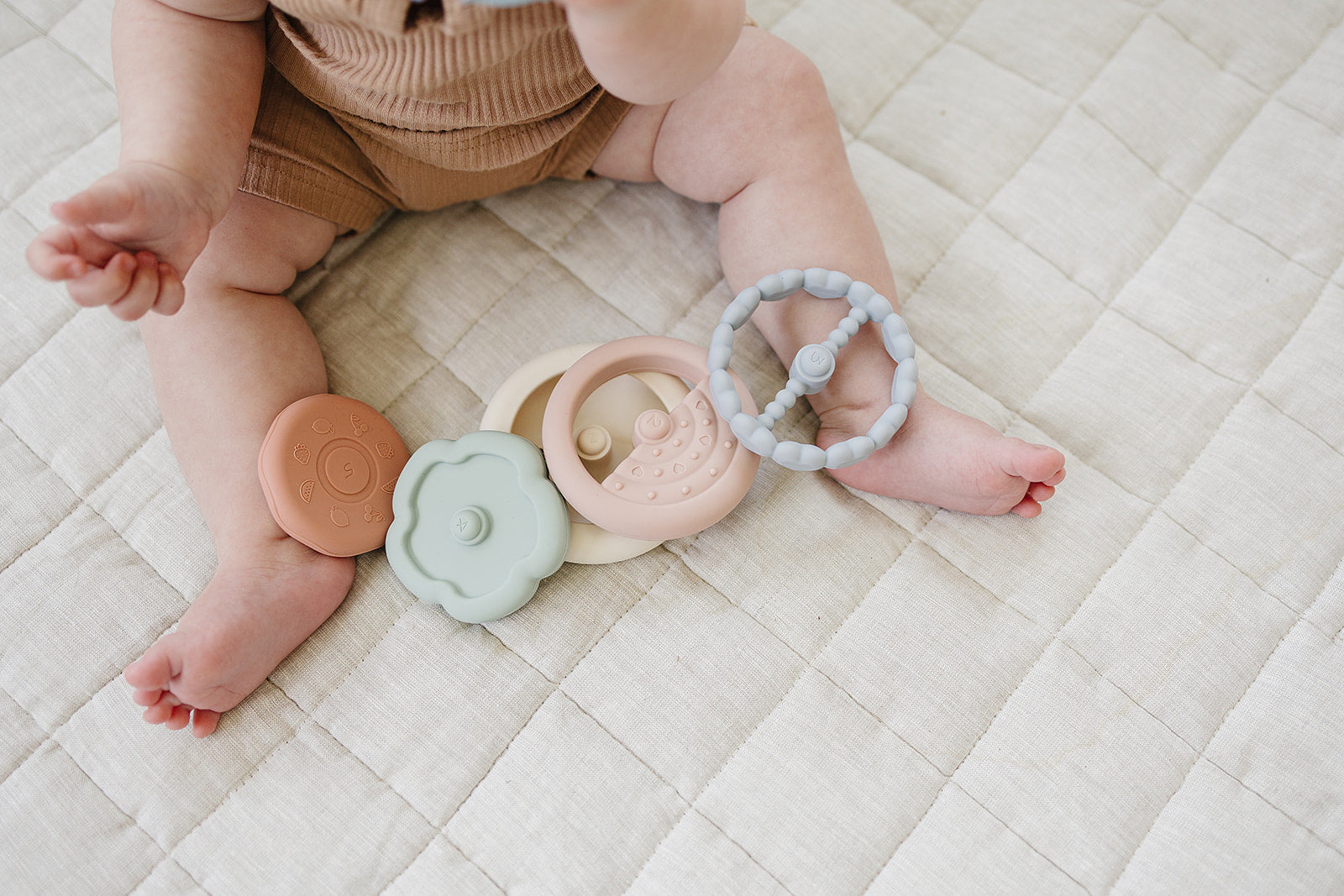 soft silicone stacking rings with moon and cloud topper
